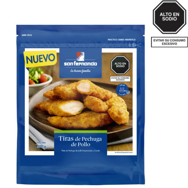 Tiras de pechuga de pollo x 300gr SF