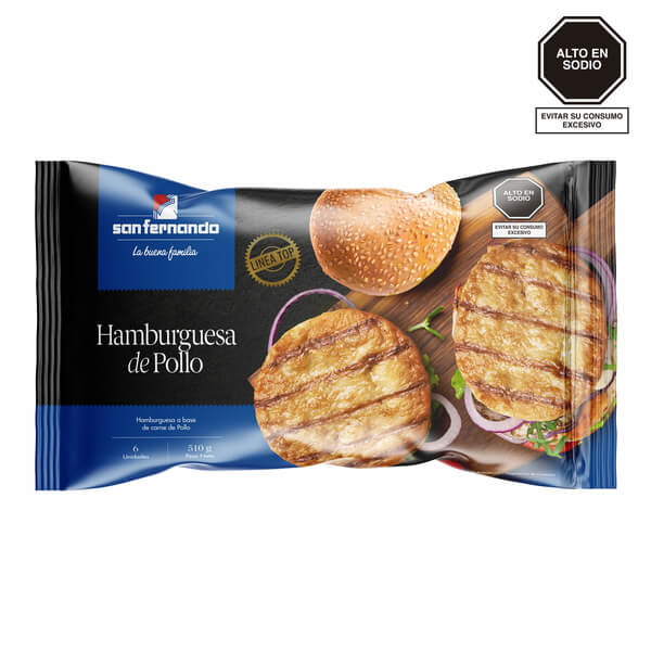 Hamburguesa de Pollo Top x 6 und