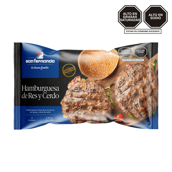Hamburguesa de Res y Cerdo Top x 4 und