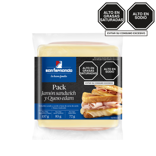 Pack Jamón sándwich 85 Gr y Queso edam 72 Gr