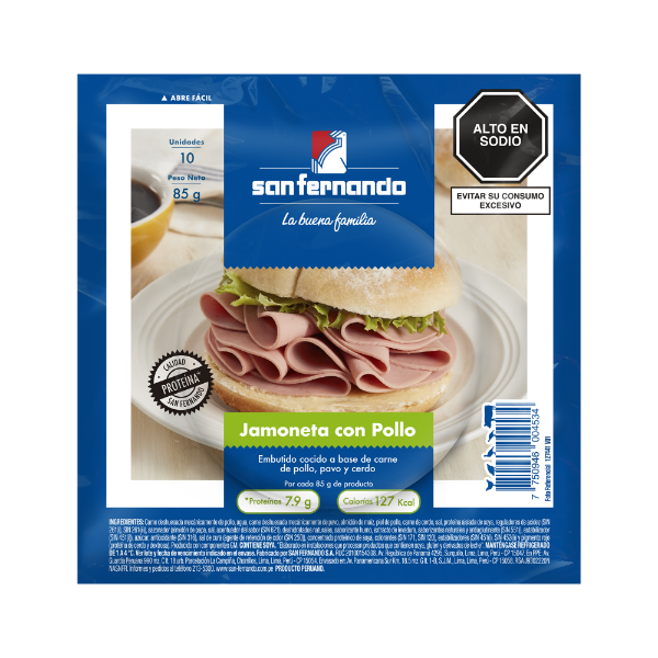 Jamoneta con pollo x  85 gr.