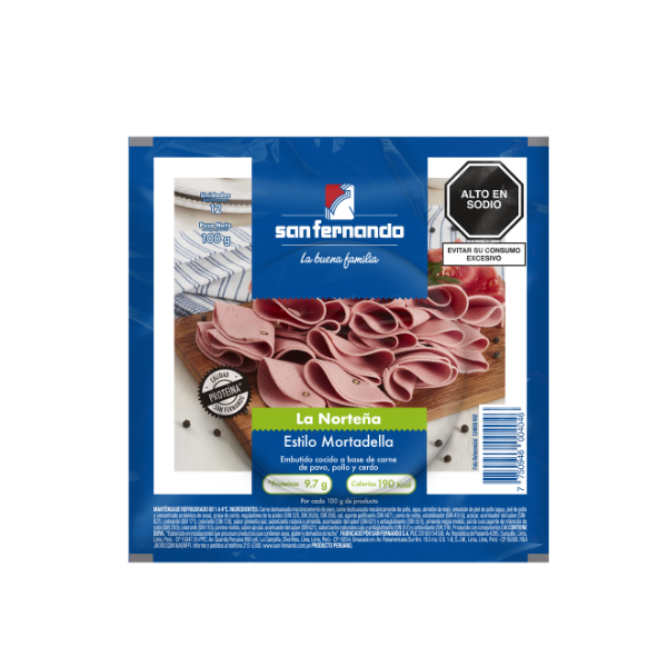 La norteña estilo mortadela 100 gr.