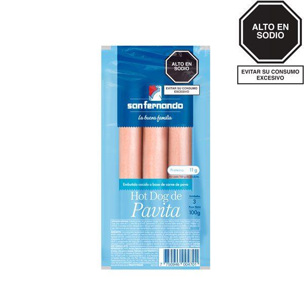 Hot dog de pavita x 100 Gr. SF